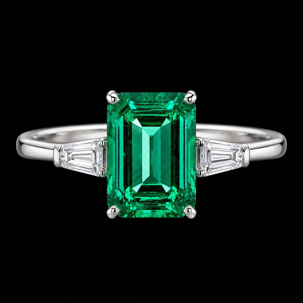 Emerald Radiance on Silk