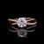 Elegant Rose Gold Twisted Band Solitaire Diamond Ring with Pavé Setting