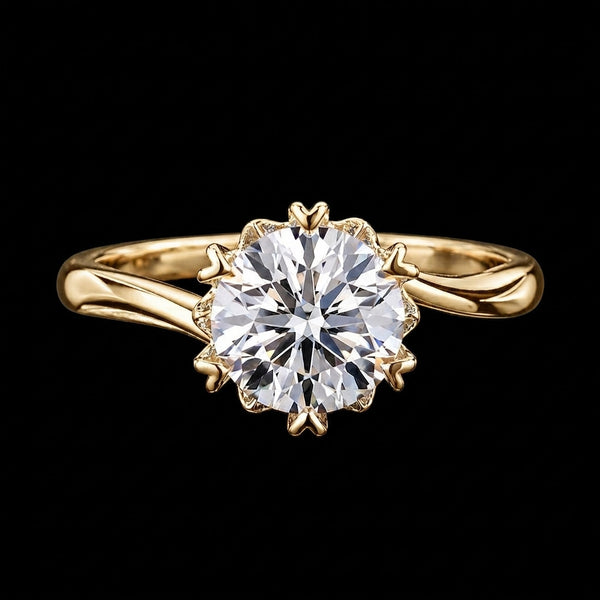 Celestia Crown Solitaire Ring