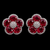 Ruby Petal Halo Studs