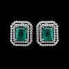 Double Frame Emerald Studs