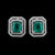 Double Frame Emerald Studs