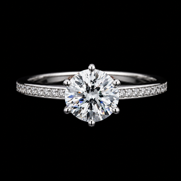 Celestia Sparkle Moissanite Solitaire Ring in Sterling Silver