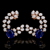 Blue Sapphire Vine Cuff Earrings