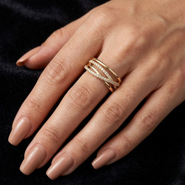 Radiant Intertwined Moissanite Ring