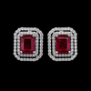 Double Frame Ruby Studs