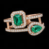 Emerald Radiance Moissanite Dual Halo Ring