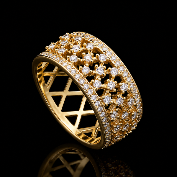 Aurelia Moissanite Lattice Band