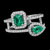 Emerald Radiance Moissanite Dual Halo Ring