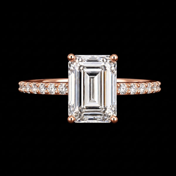 Luminous Ice Emerald-Cut Moissanite Solitaire