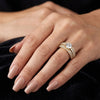 Radiant Rose Gold Triple-Band Moissanite Statement Ring