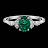 Emerald Aura Moissanite Ring in 925 Sterling Silver