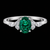 Emerald Aura Moissanite Ring in 925 Sterling Silver