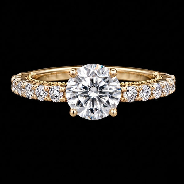 Radiant Elegance Moissanite Diamond Ring in Dual-Tone Finish