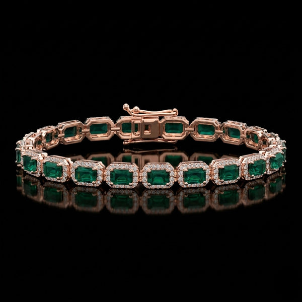 Emerald Halo Bracelet