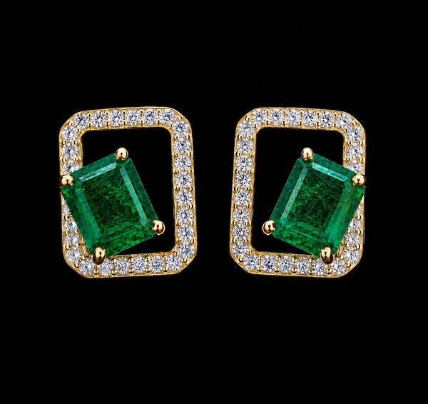 Emerald Frame Stud