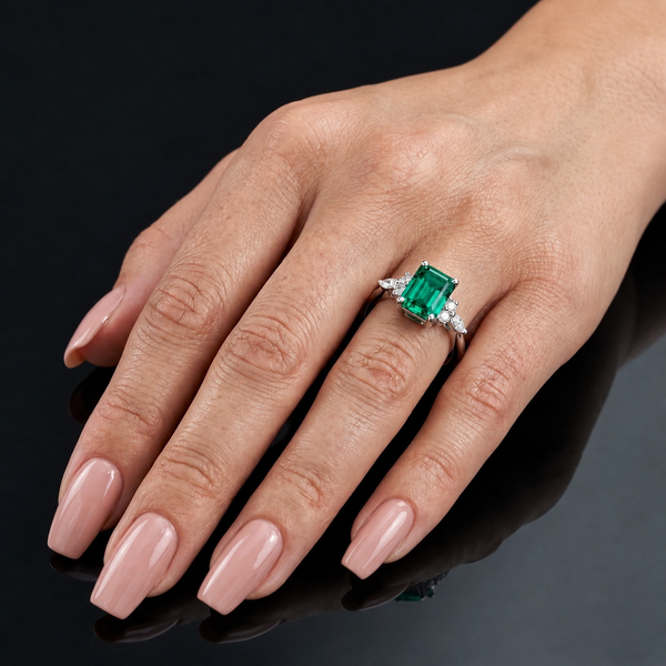 Emerald Radiance Moissanite ring