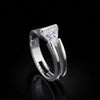 Elegant Rose Gold Triangular Diamond Ring – Split Shank Design