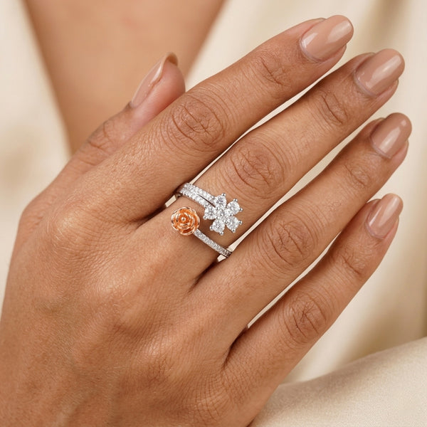 Eternal Bloom Diamond Ring with Rose Gold Accent