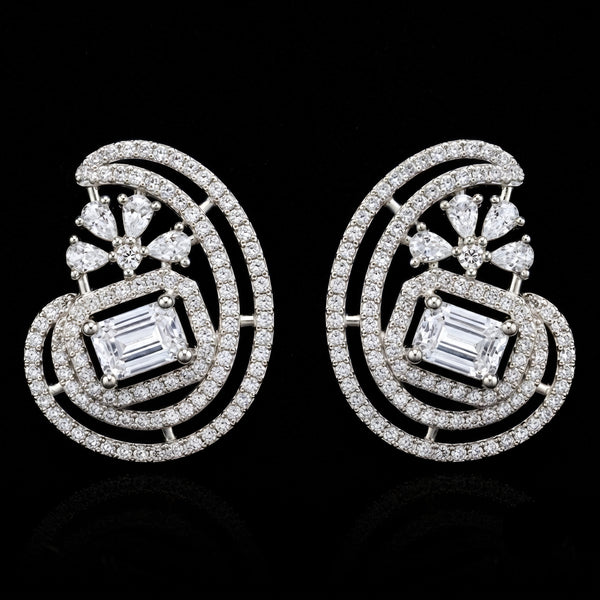 Floral Spiral Halo Earrings