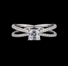 Luminous Cross-Band Ring – Hand-Cut Asscher Moissanite