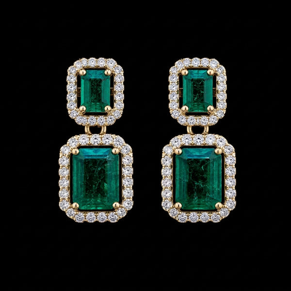 Emerald Double Halo Drops