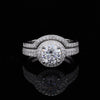 Curved Band & Solitaire Ring