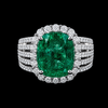 Emerald Halo Ring