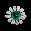 Emerald Blossom Halo Ring – Timeless Elegance in Every Detail