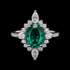 Emerald Radiance Halo Ring
