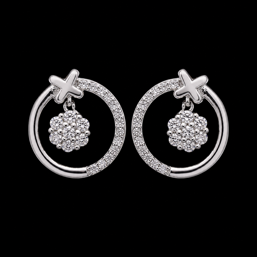 Floral Halo Circle Earrings