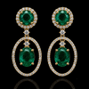 Emerald Halo Drop Earring