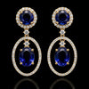 Blue Sapphire Halo Drop Earring