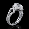 Royal Halo Emerald-Cut Diamond Ring with Split Shank