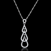 Diamond Cascade Silver Pendant – Graceful Brilliance in Sterling Silver