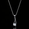Elegant Curve Diamond Pendant in 925 Sterling Silver