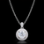 Classic Halo Diamond Pendant Necklace in Sterling Silver