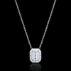 Emerald Halo Diamond Pendant Necklace