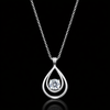 Elegant Teardrop Diamond Pendant in White Gold