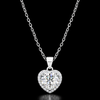 Heart-Shaped Diamond Pendant Necklace in Sterling Silver
