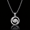 Elegant Silver Spiral Diamond Pendant Necklace