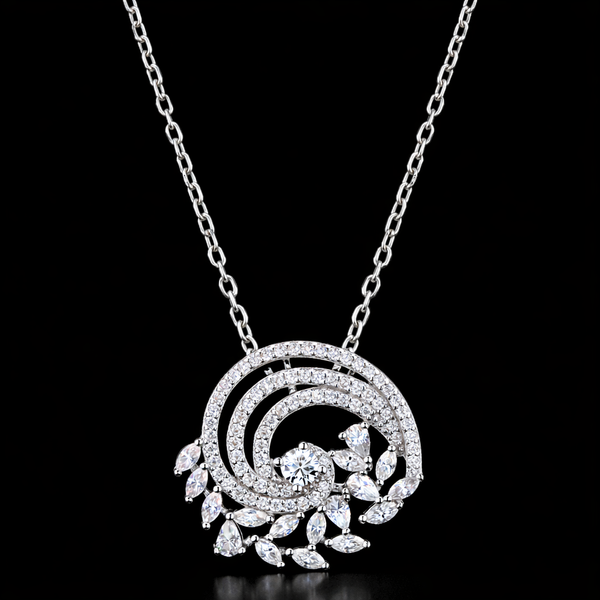 Celestial Swirl Diamond Pendant Necklace