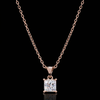 Elegant Rose Gold Square-Cut Diamond Pendant