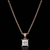 Elegant Rose Gold Square-Cut Diamond Pendant