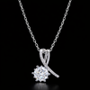 Elegant Round-Cut Diamond Pendant Necklace in White Gold Finish