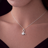 Elegant Round-Cut Diamond Pendant Necklace in White Gold Finish
