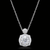 Cushion Halo Diamond Pendant in Sterling Silver – A Signature of Timeless Brilliance