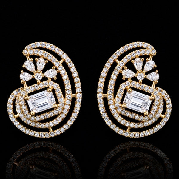 Floral Spiral Halo Earrings