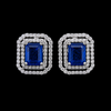 Double Frame Blue Studs