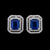 Double Frame Blue Studs